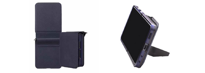 Samsung Galaxy Z Flip8 SC-55G スタンドフリップケース（ダークネイビー）