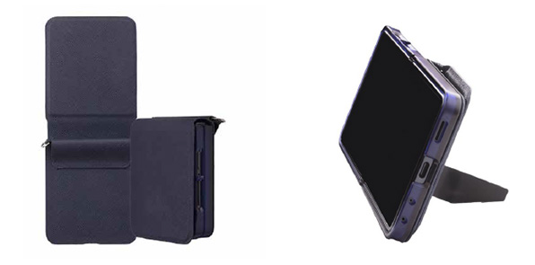 Samsung Galaxy Z Flip8 SC-55G スタンドフリップケース（ダークネイビー）