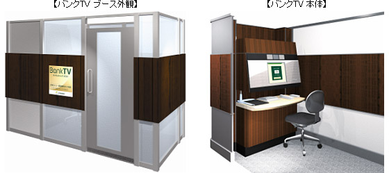 バンクTVのブース外観と本体のイメージ図