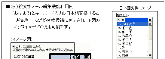 絵文字メール編集機能利用例の図