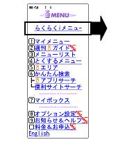 通常のiMenu画面