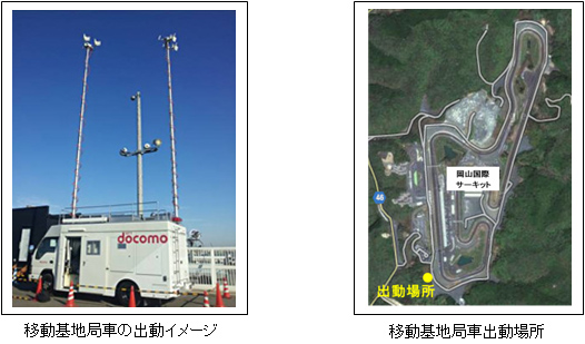 移動基地局車の出動イメージ・出動場所