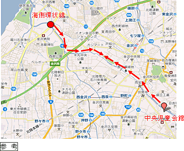 参考／犀川河川敷清掃範囲　地図