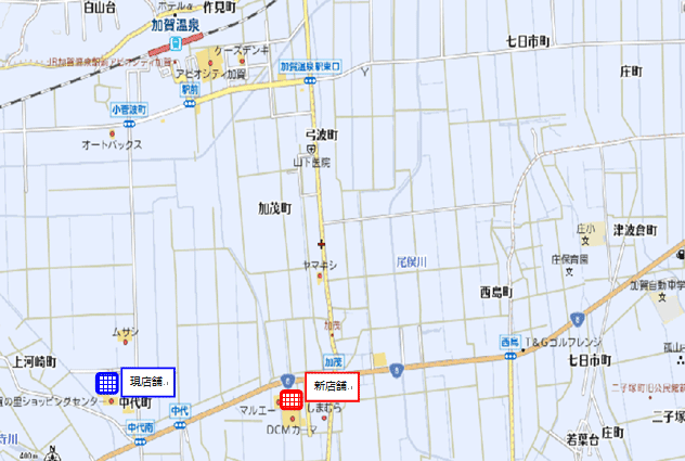 ドコモショップ加賀店　周辺地図