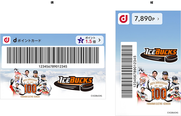 モバイルdポイントカード「日光アイスバックス」きせかえデザイン100周年キービジュアルver．