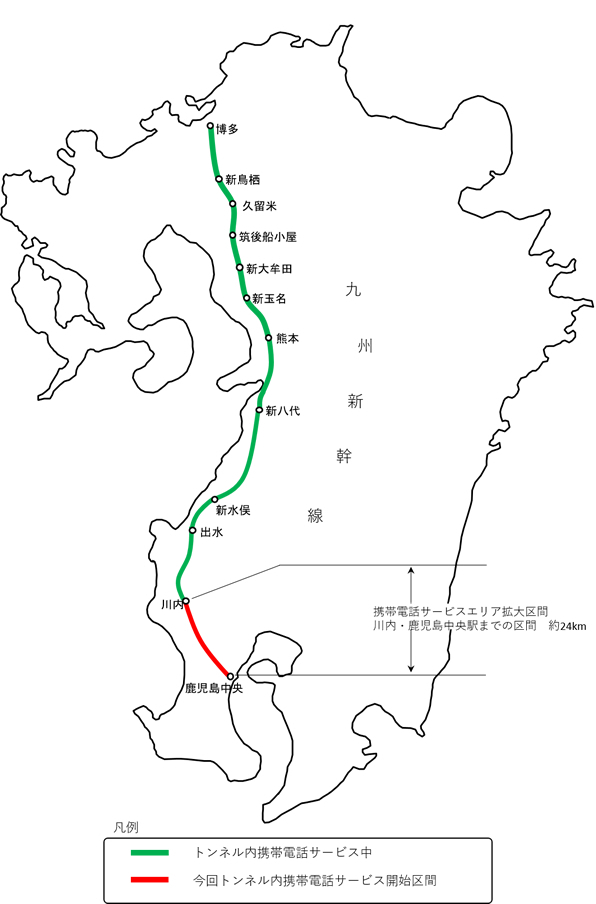 サービス中区間とサービス開始区間