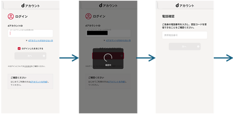 dアカウントを装いdアカウントとは別のアカウントを作成させるフィッシングサイトの例の画像
