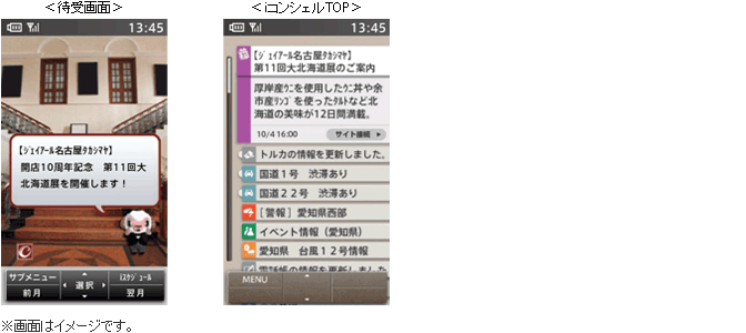 ご利用方法（待受画面）のイメージ