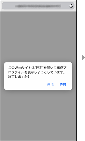 画面イメージ：「設定」の表示許可画面