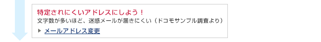 アドバイス：特定されにくいアドレスにしよう！　文字数が多いほど、迷惑メールが届きにくい（ドコモサンプル調査より）