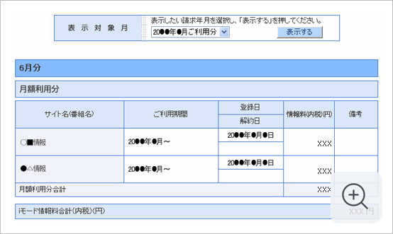 iモード情報料の画像