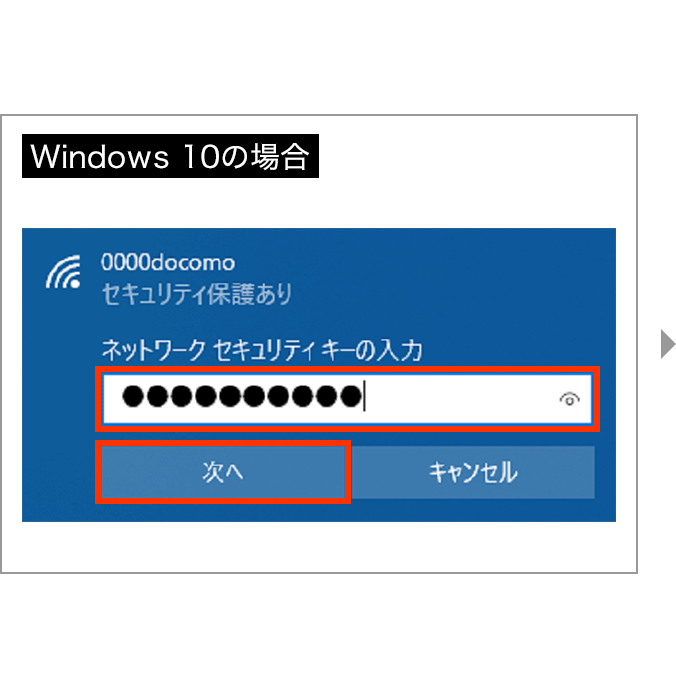 ログイン方法 手順2（Windows 10の場合）の画像