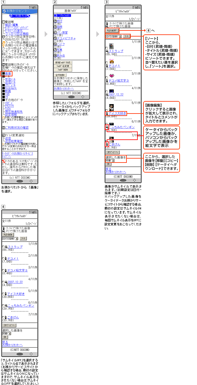 画像の確認の図