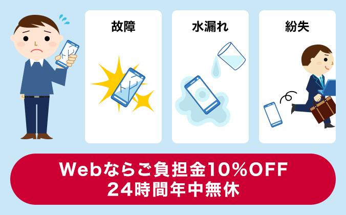 補償(交換電話機のお届け)のお手続きは、Webならご負担金10%OFF!24時間年中無休!
