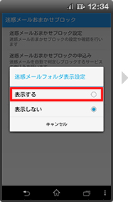 迷惑メールフォルダの表示設定の手順4の画像