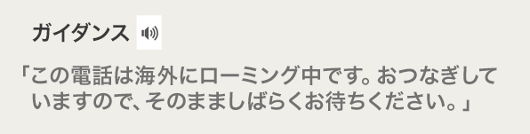 国際ローミング中のガイダンスを設定するの画像