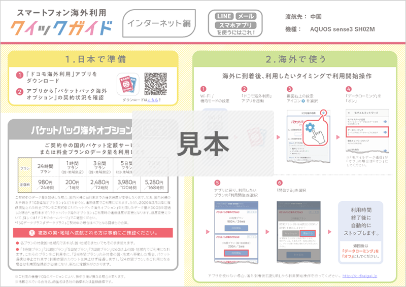 クイックガイドインターネット編の見本