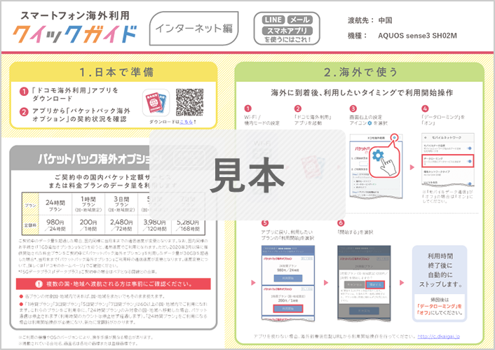 クイックガイドインターネット編の見本