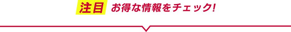注目 お得な情報をチェック！
