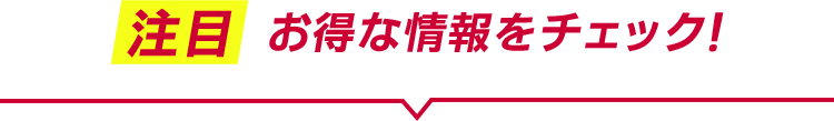 注目 お得な情報をチェック！
