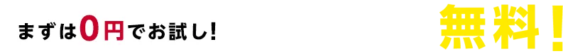 まずは0円でお試し！初回最大31日間無料！