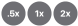 0.5倍、1倍、2倍