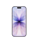 iPhone 17、前面の外観、カラーはラベンダー、上部の中央にDynamic Island