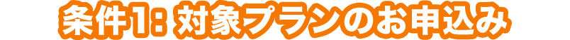条件1: 対象プランのお申込み