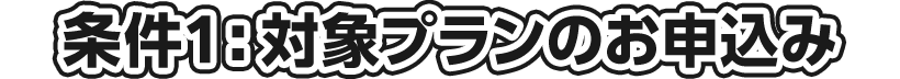 条件1 : 対象プランのお申込み