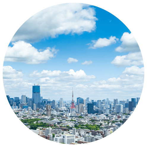 青空の街の風景