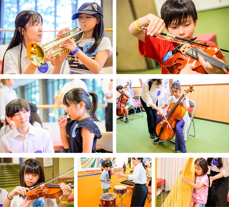 ＮＨＫ交響楽団 | 2025 ドコモ未来フィールド | 楽器体験の様子