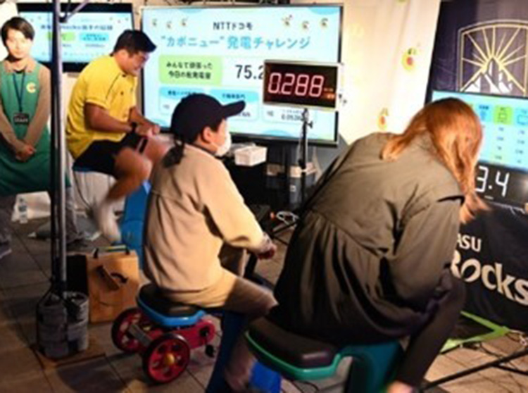 創エネあかりパーク | カボニューブースの発電体験