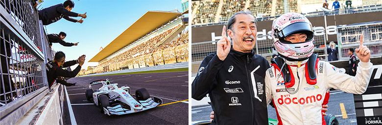 ダンディライアンレーシング | ダンディライアンレーシング2023 | 喜ぶチームスタッフと太田選手