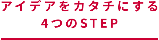 アイデアをカタチにする4つのSTEP