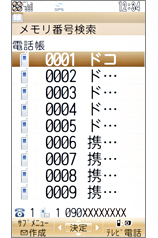 電話帳詳細の画面の画像