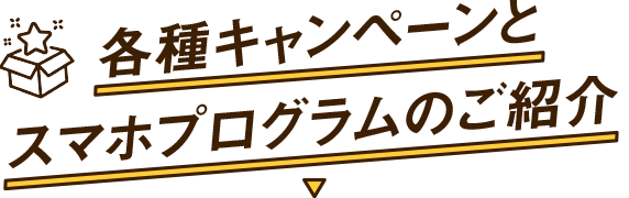 各種キャンペーンとスマホプログラムのご紹介