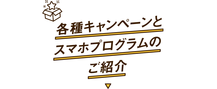 各種キャンペーンとスマホプログラムのご紹介