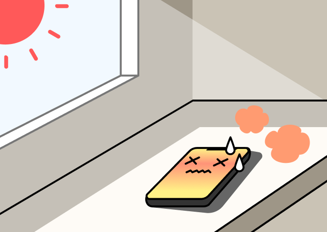 「温度が上がりやすい場所に置かない」のイメージ画像