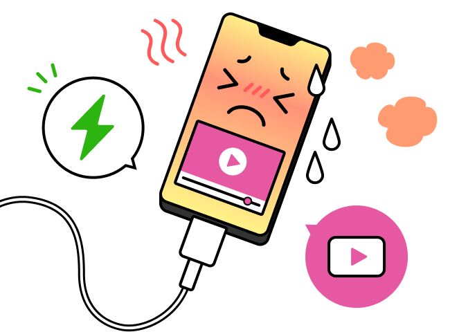 「充電しながら動画視聴やアプリの使用」のイメージ画像